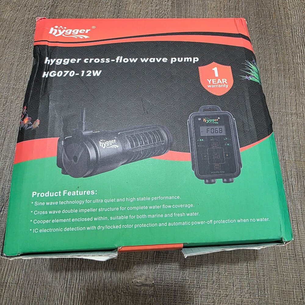 Hygger HG070-12W Cross-Flow Wave Pump for Aquariums Up to 60 Gallon – Open Box